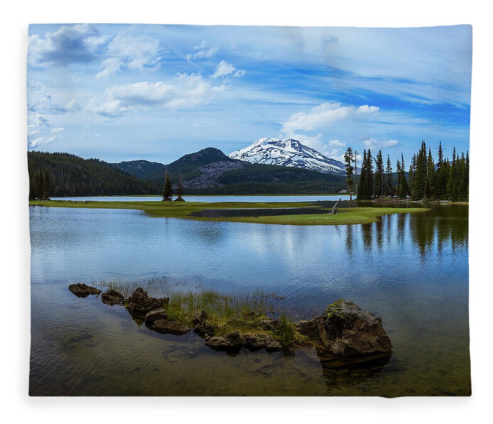 Oregon Fleece Blanket featuring the photograph Sparks Lake, Oregon by Steven Clark