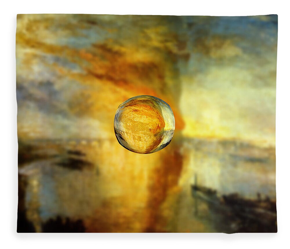 Abstract In The Living Room Fleece Blanket featuring the digital art Sphere 26 Turner by David Bridburg