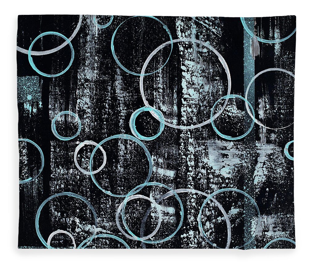 Abstract Fleece Blanket featuring the painting Spheres by Tamara Nelson