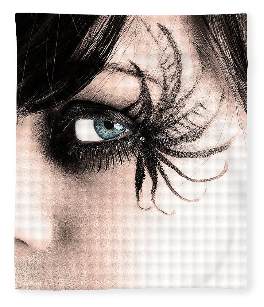 Glamour Photographs Fleece Blanket featuring the photograph Spiders eye by Robert WK Clark
