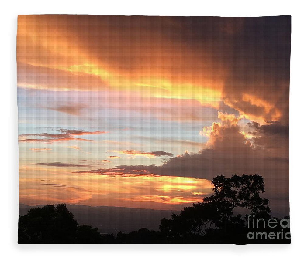 Sunset Fleece Blanket featuring the photograph Spiritual Sunset by Alice Terrill