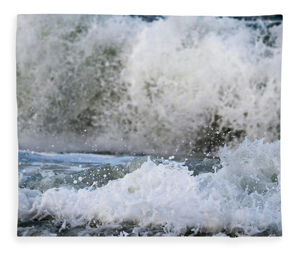 Ocean Fleece Blanket featuring the photograph Splash by Mary Anne Delgado