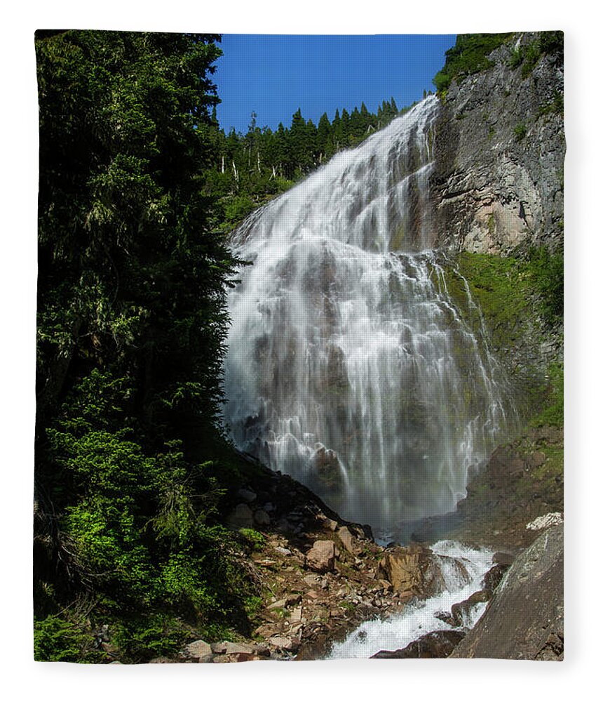Majestic Fleece Blanket featuring the photograph Spray Falls by Pelo Blanco Photo
