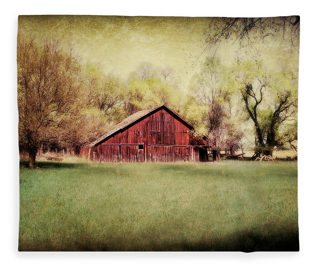 Barn Fleece Blanket featuring the photograph Spring In Nebraska by Julie Hamilton