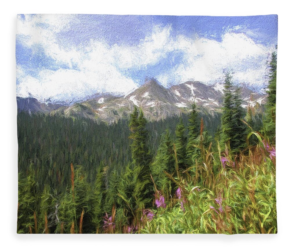 Rockies Fleece Blanket featuring the photograph Spring Mountain Flowers by Lorraine Baum