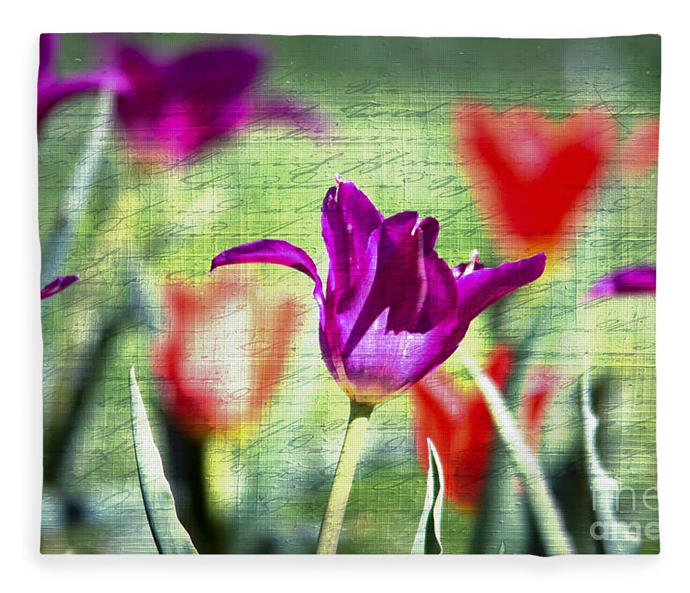 Tulips Fleece Blanket featuring the photograph Spring Sensations by Kerri Farley