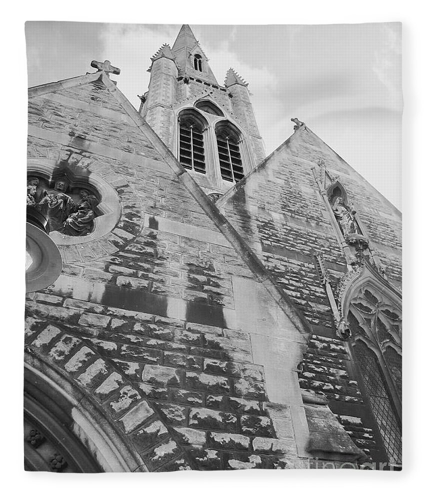 Bath Fleece Blanket featuring the photograph St. John's Church of Bath by Rachel Morrison