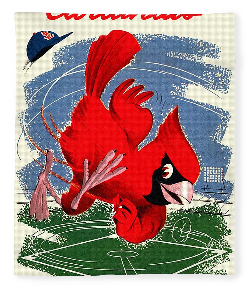 St. Louis Cardinals Vintage 1958 Scorecard Fleece Blanket by Big