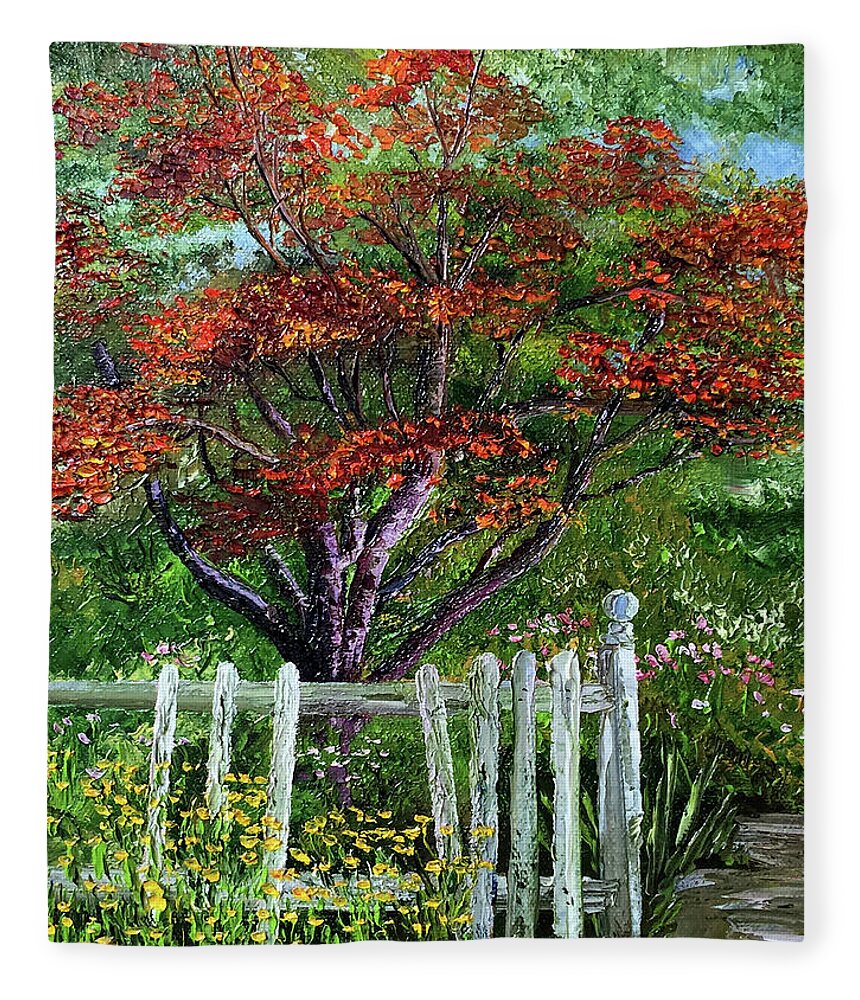 Landscape Fleece Blanket featuring the painting St. Michael's Tree by Terry R MacDonald