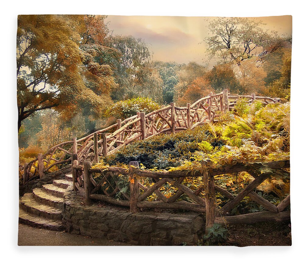 Autumn Fleece Blanket featuring the photograph Stairway to Heaven by Jessica Jenney