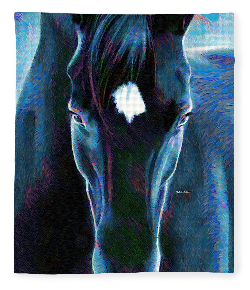 Rafael Salazar Fleece Blanket featuring the digital art Stallion by Rafael Salazar