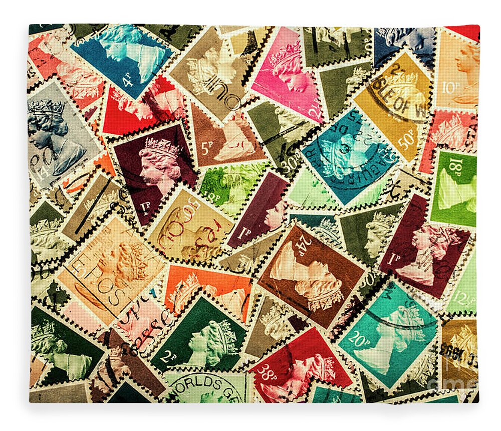 Stamp Fleece Blanket featuring the photograph Stamping the royal mail by Jorgo Photography