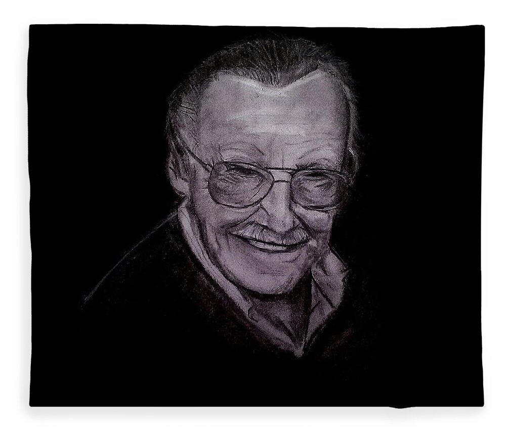 Stan Lee Fleece Blanket featuring the drawing Excelsior by Carole Hutchison
