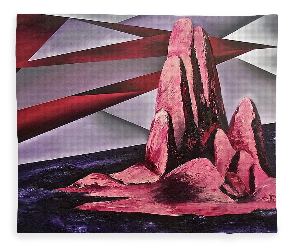  Fleece Blanket featuring the painting Standing Still by Ara Elena
