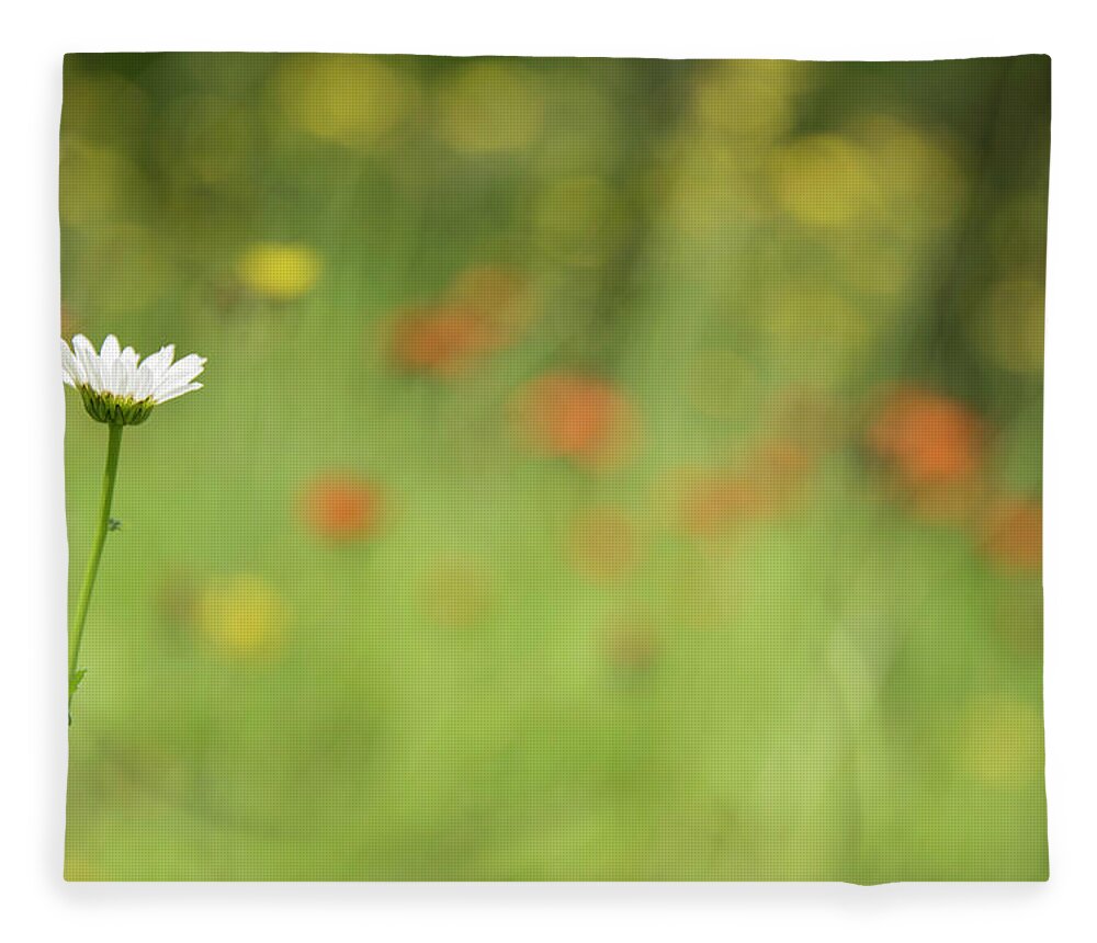 Daisy Fleece Blanket featuring the photograph Stands Out by Himself by Kathy Paynter