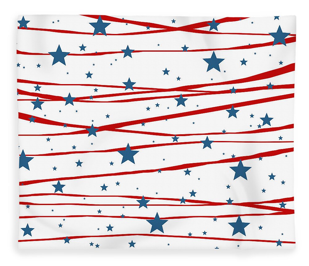 Stars And Stripes Fleece Blanket featuring the digital art Stars and Stripes by Marianna Mills