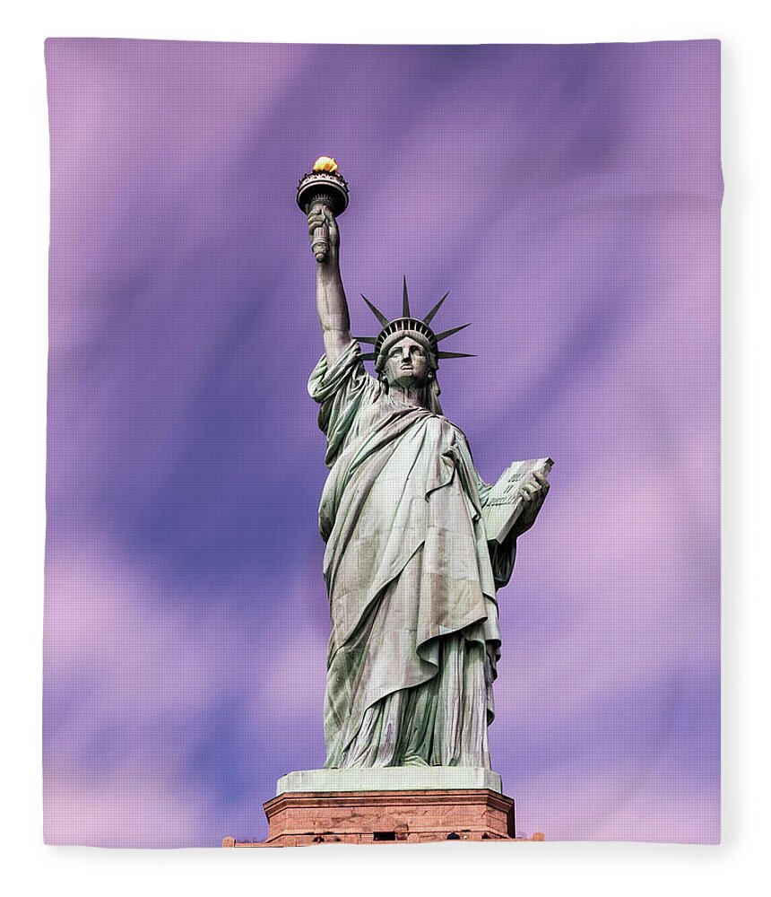 Statue Fleece Blanket featuring the photograph Statue of Liberty by Jaime Mercado