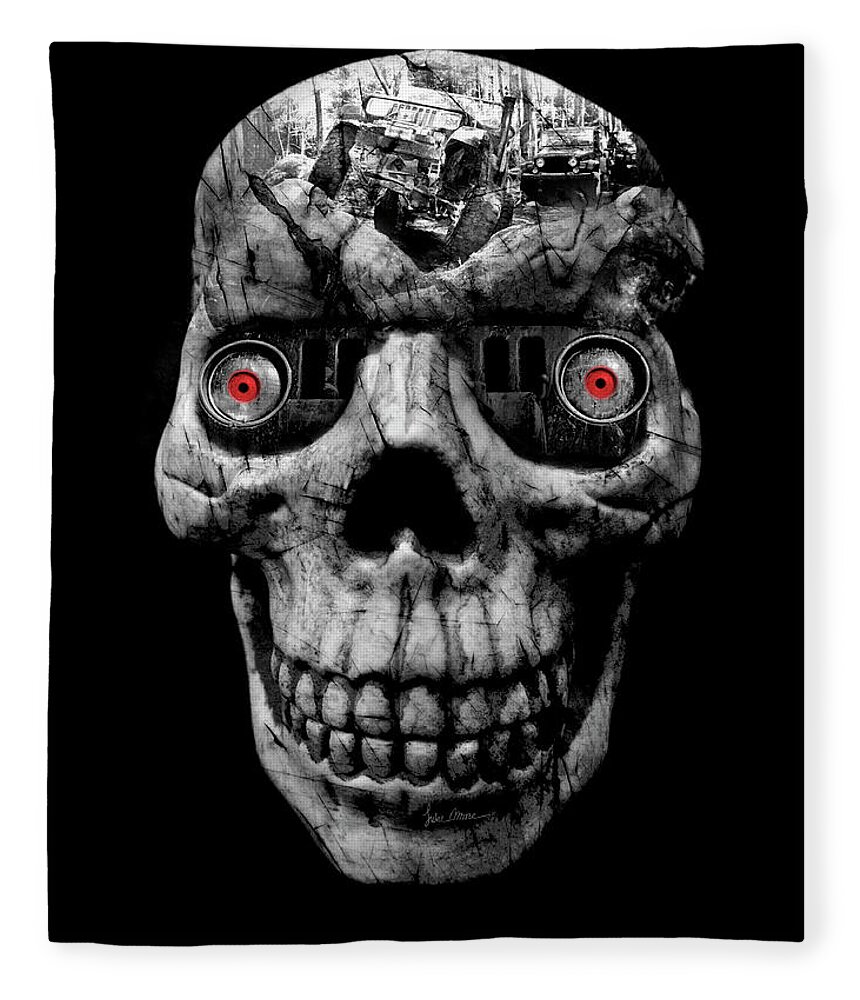 Jeep Fleece Blanket featuring the photograph Stone Cold Jeeper Cyborg No. 1 by Luke Moore