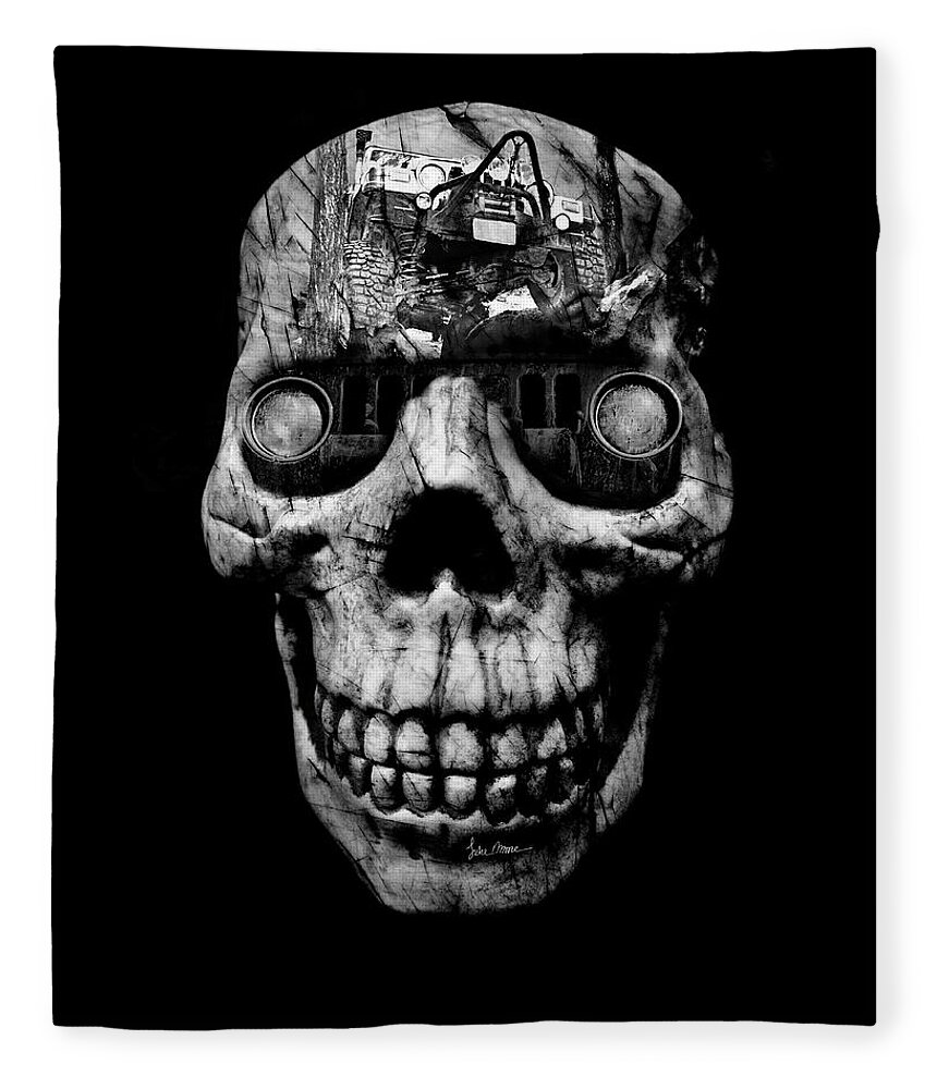 Jeep Fleece Blanket featuring the photograph Stone Cold Jeeper Cyborg TJ Wrangler NO Red Eyes by Luke Moore
