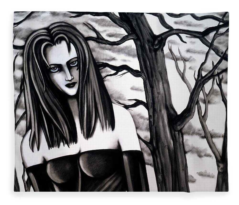 Fantasy Fleece Blanket featuring the painting Who do you think you are, killing all My Trees by Valerie White