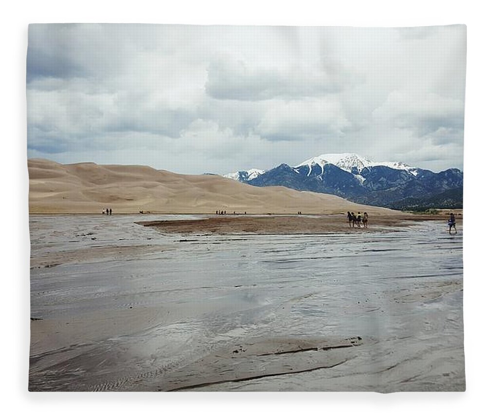 Great Sand Dunes National Park Fleece Blanket featuring the photograph Storm over Sand Dunes by William Slider
