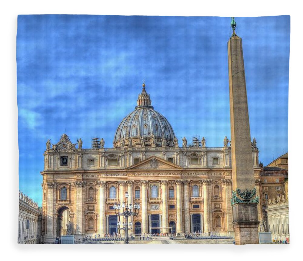 Rome Fleece Blanket featuring the photograph St. Peter's Basilica by Bill Hamilton