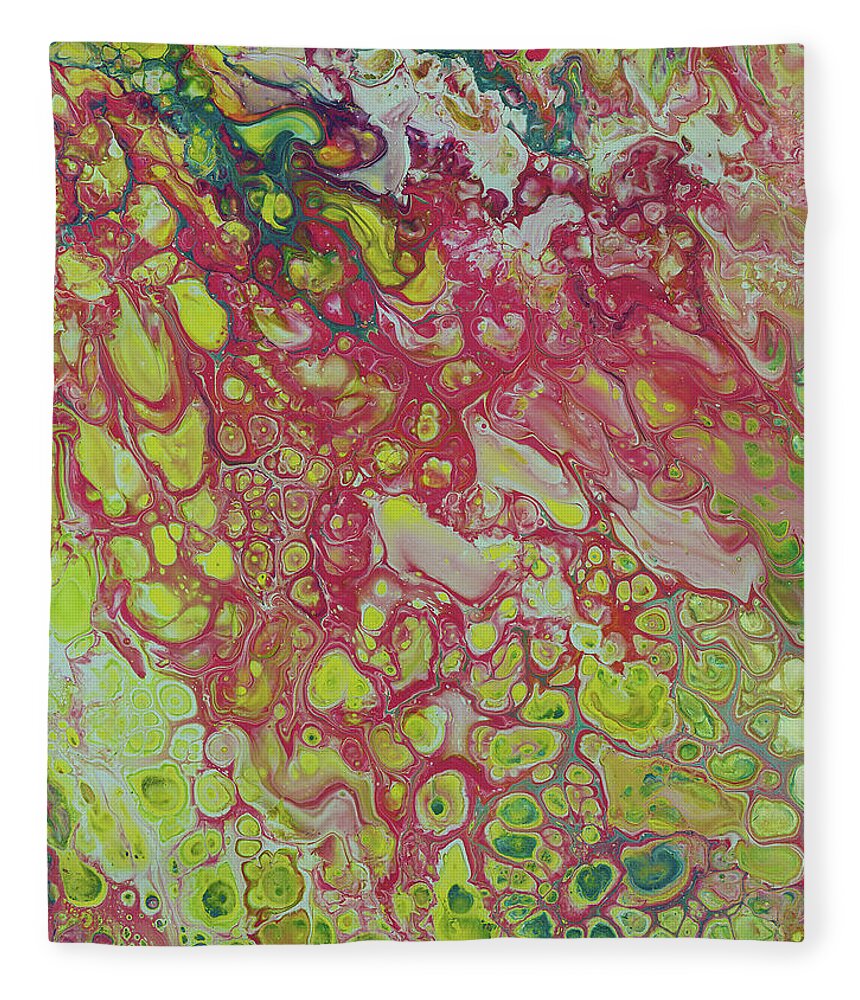 Fluid Fleece Blanket featuring the painting Strawberry Lemonade by Jennifer Walsh