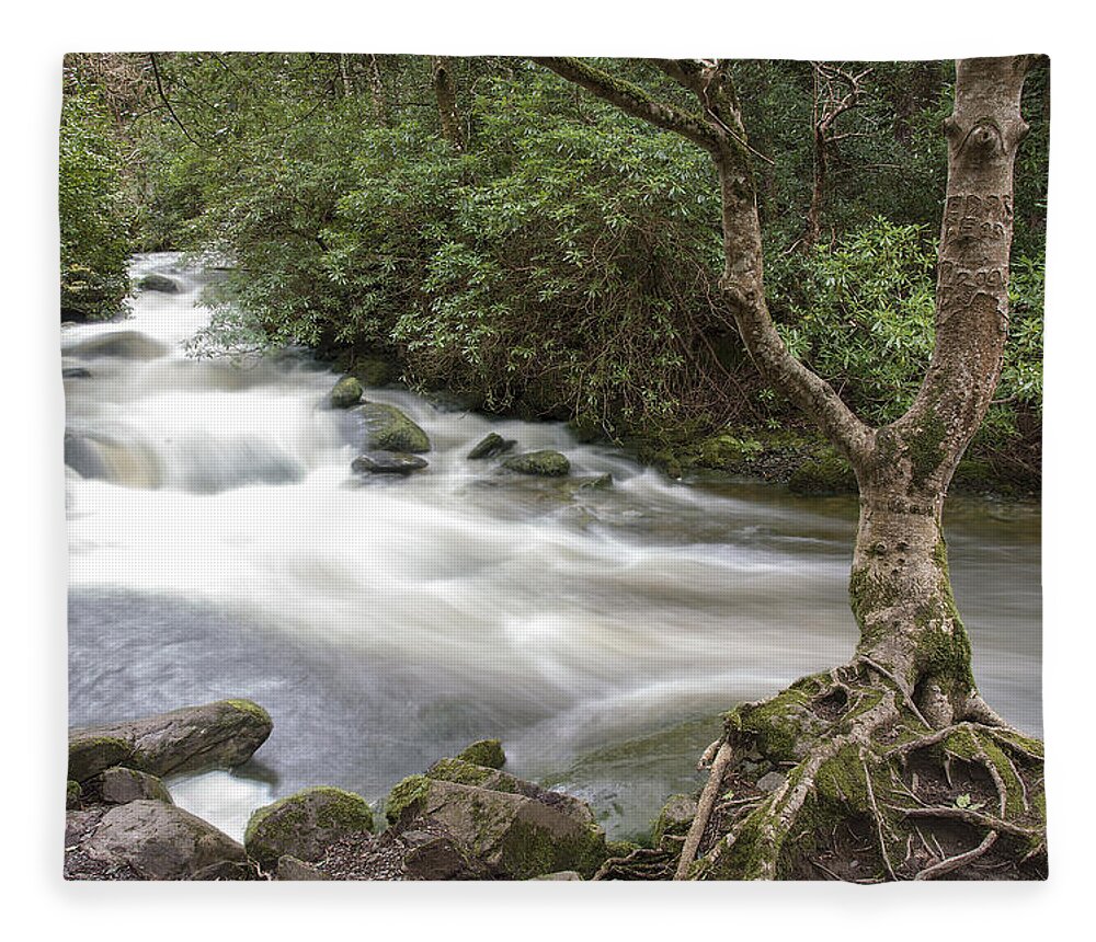 Original Fleece Blanket featuring the photograph Stream below Torc Waterfall Killarney National Park by WAZgriffin Digital