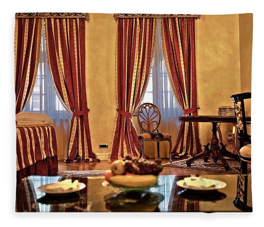Room Fleece Blanket featuring the photograph Striped Room by Madeline Ellis