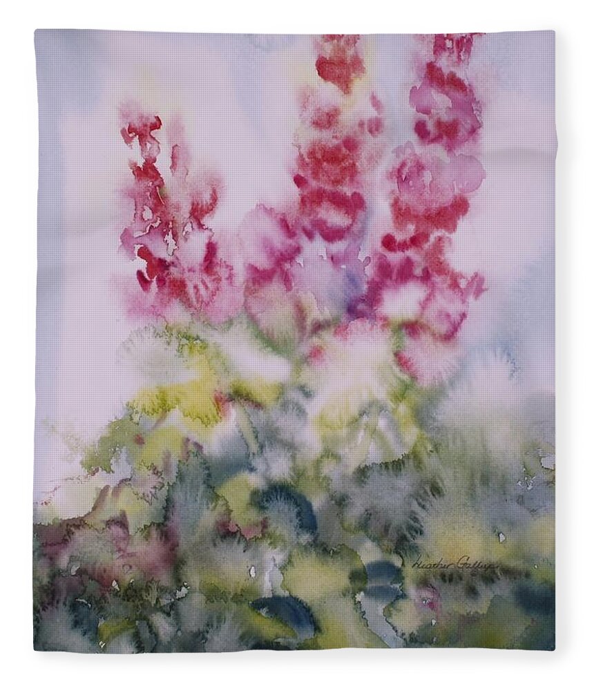 Watercolour Fleece Blanket featuring the painting Summer Breeze by Heather Gallup