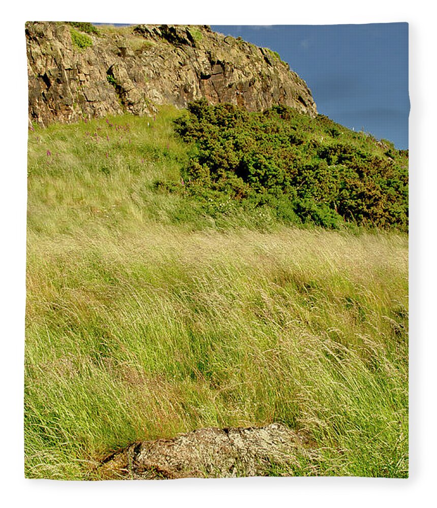 Edinburgh Fleece Blanket featuring the photograph Summer time in Holyrood Park. Edinburgh. by Elena Perelman