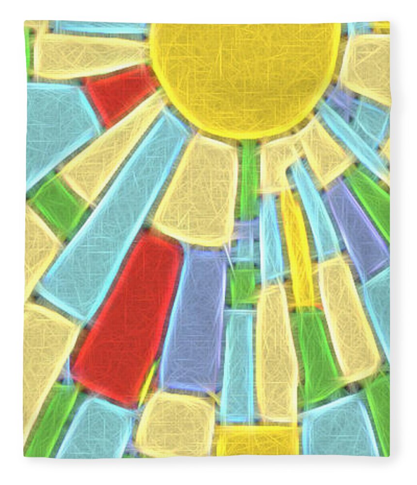 Abstract Fleece Blanket featuring the digital art Sun and Sky No 16.041404 by Jason Freedman