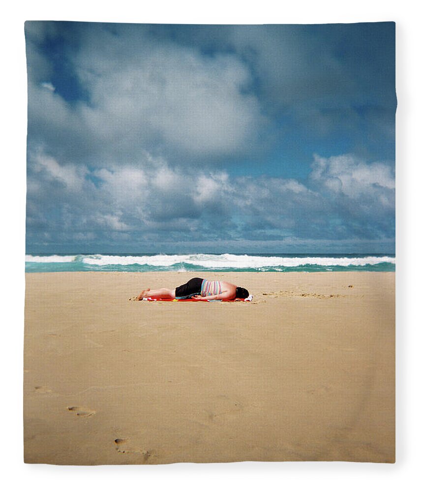 Surfing Fleece Blanket featuring the photograph Sunbather by Nik West
