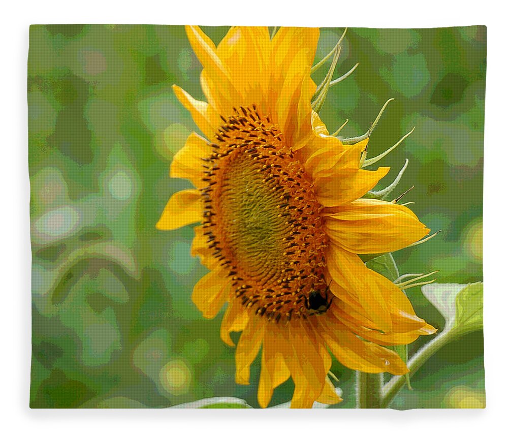 Sunflower Fleece Blanket featuring the photograph Sunflower Fun by Suzanne Gaff