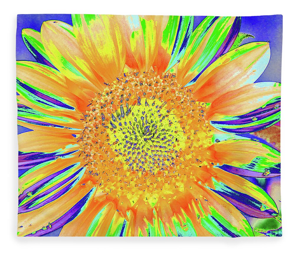 Sunflowers Fleece Blanket featuring the photograph Sunrazzler by Cris Fulton