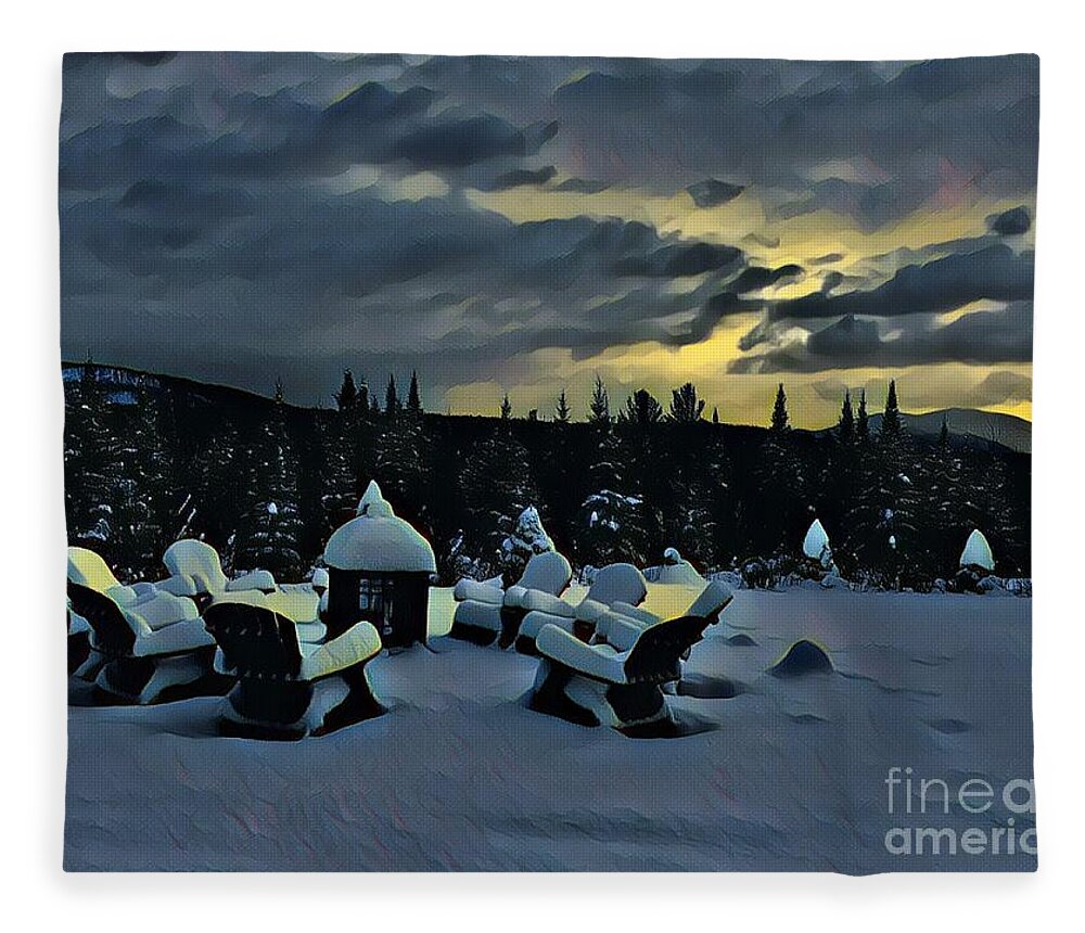 Sunrise Fleece Blanket featuring the digital art Sunrise After Storm by David Rucker