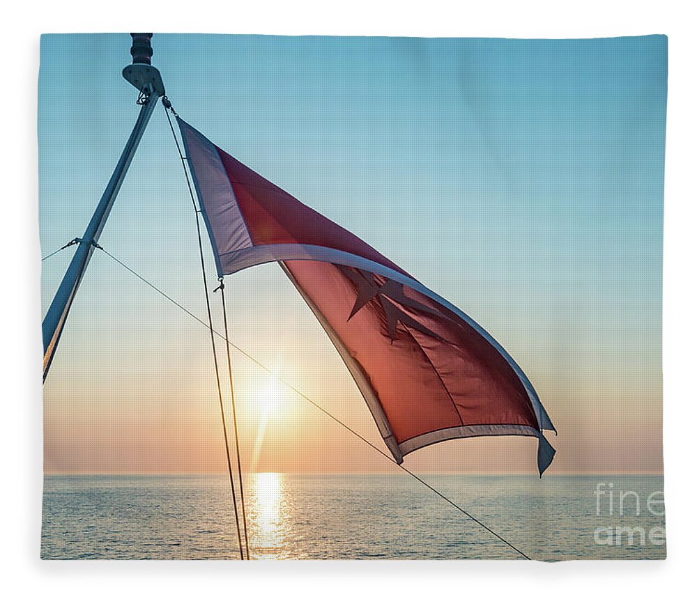Aegis Fleece Blanket featuring the photograph Sunrise At The Horizont by Hannes Cmarits