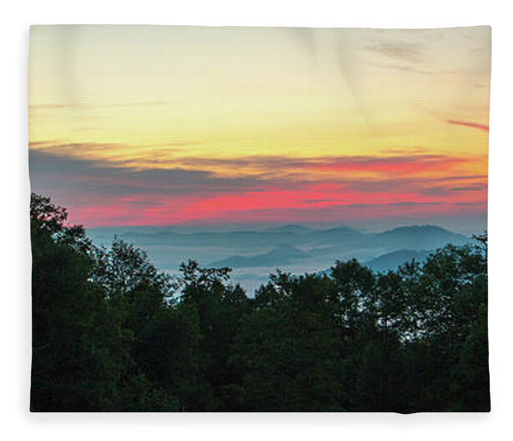 Sunrise Fleece Blanket featuring the photograph Sunrise from Maggie Valley August 16 2015 by D K Wall