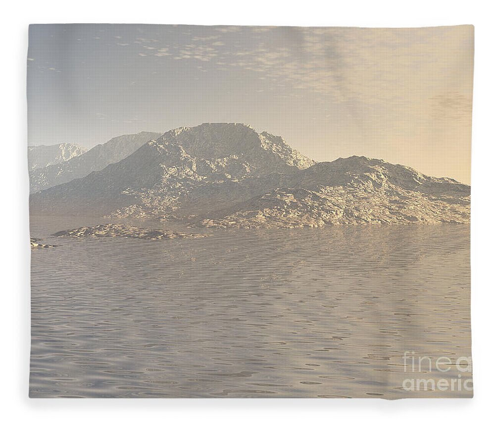 Mountains Fleece Blanket featuring the digital art Sunrise Mountains Landscape by Phil Perkins