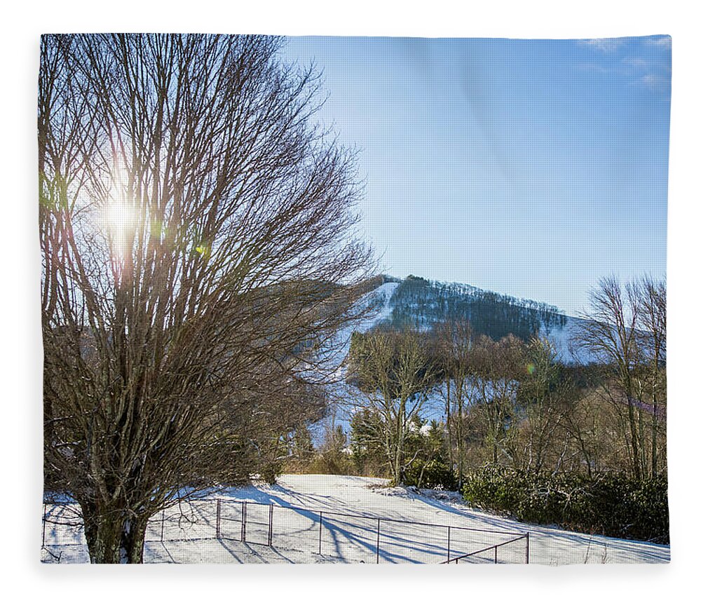 Cataloochee Ski Fleece Blanket featuring the photograph Sunrise Over Cataloochee Ski by D K Wall