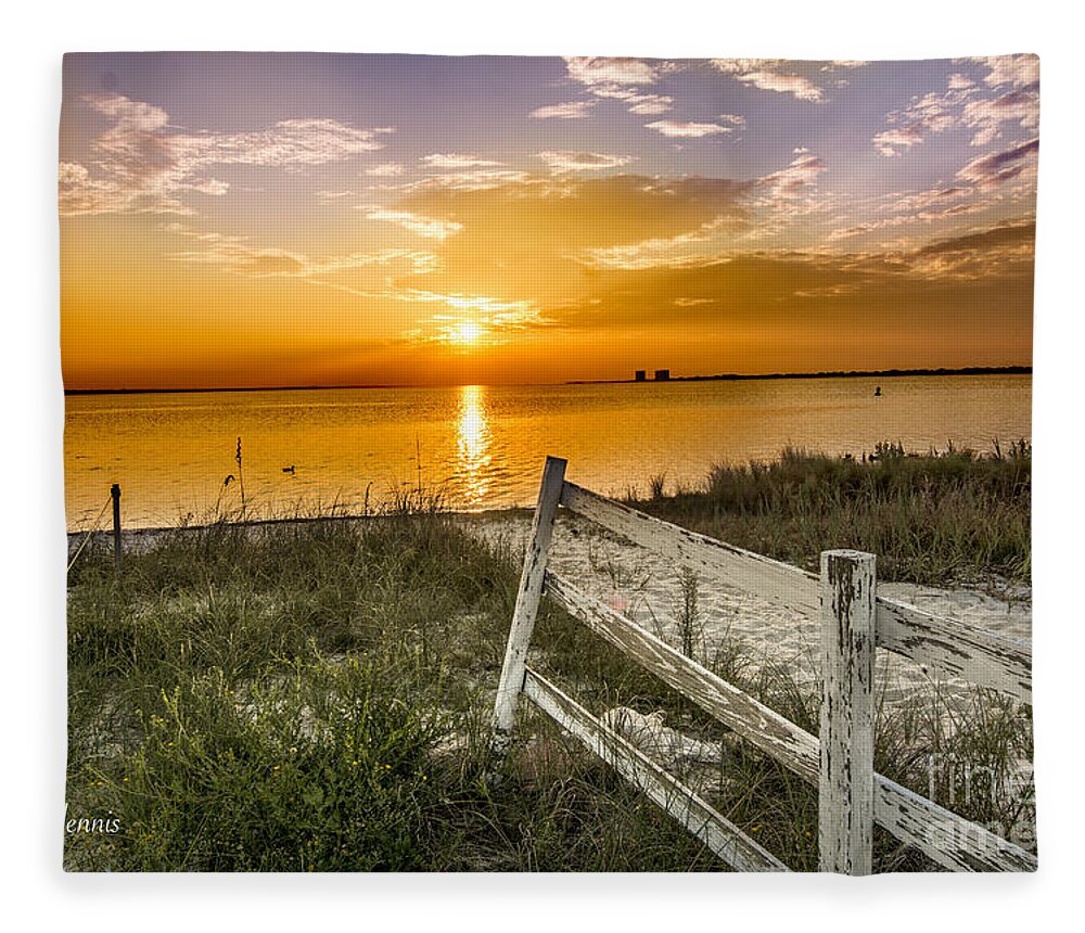 Sunrise Fleece Blanket featuring the photograph Sunrise over Gulf Bay by Metaphor Photo