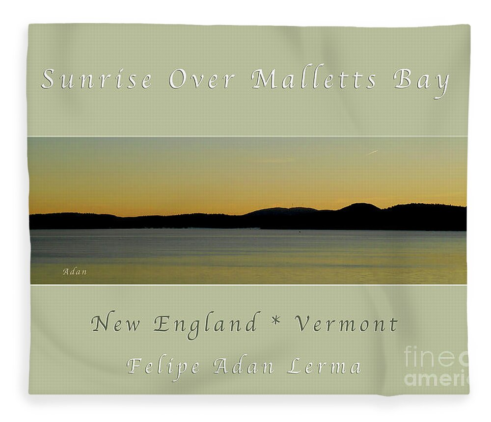 Malletts Bay Fleece Blanket featuring the photograph Sunrise Over Malletts Bay Greeting Card and Poster - Six v4 by Felipe Adan Lerma