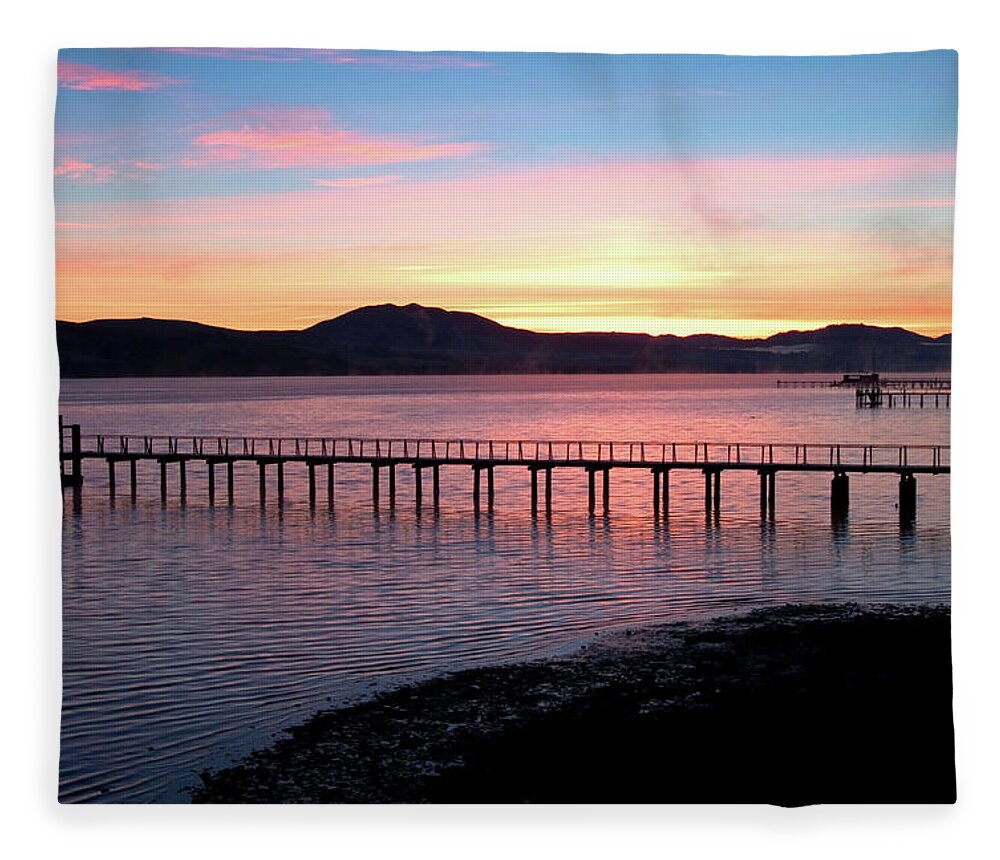 Sunrise Fleece Blanket featuring the photograph Sunrise Over Tomales Bay by Charlene Mitchell