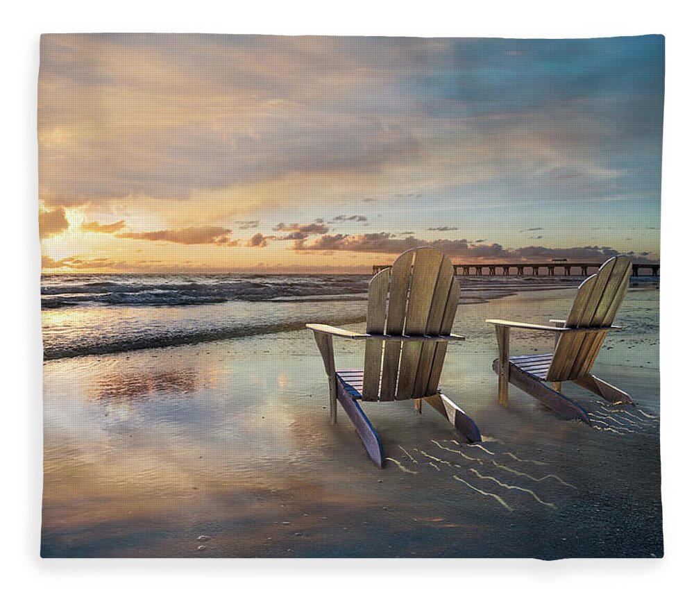 Boats Fleece Blanket featuring the photograph Sunrise Romance by Debra and Dave Vanderlaan