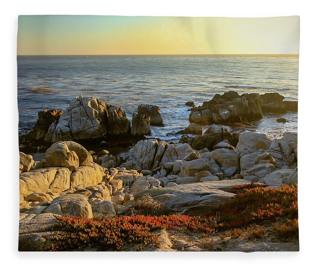 Monterrey Fleece Blanket featuring the photograph Sunset, California by Aashish Vaidya