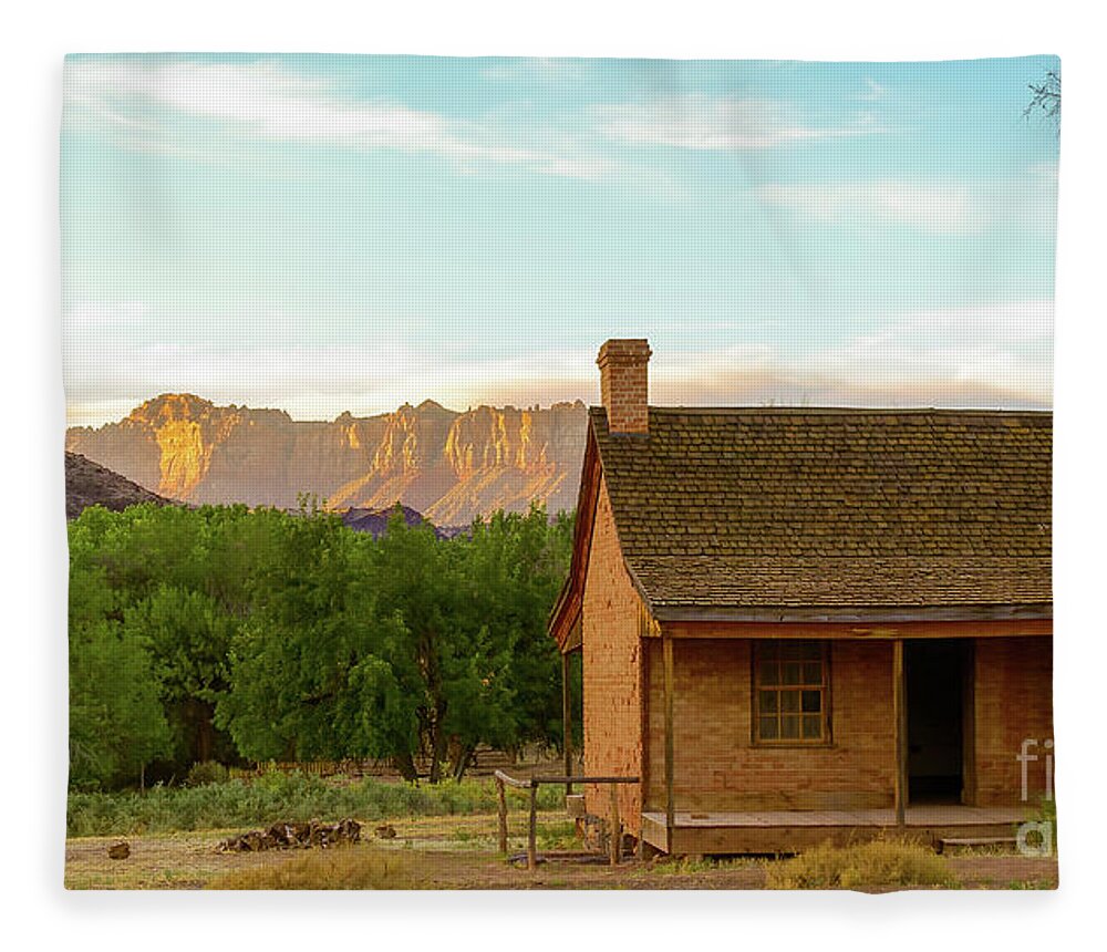 Sunset Fleece Blanket featuring the photograph Sunset Grafton Ghost Town by Edward Fielding