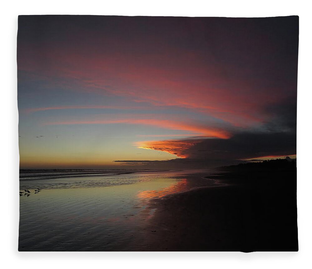 Sunset Fleece Blanket featuring the photograph Sunset Las Lajas by Daniel Reed