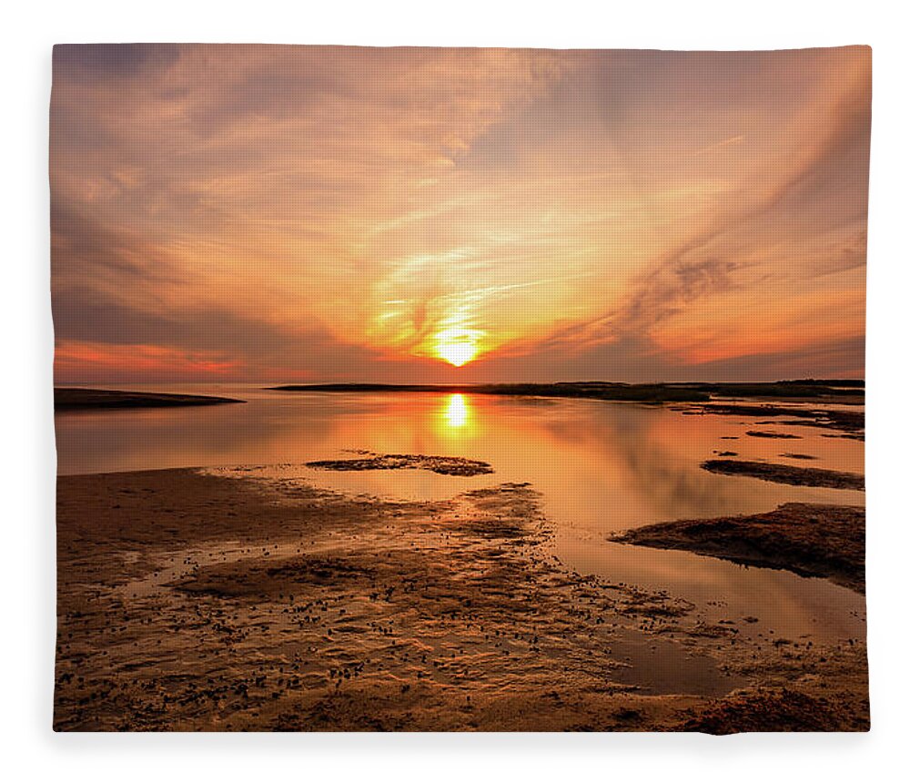 Sunset Fleece Blanket featuring the photograph Sunset on the Cape by Rob Davies