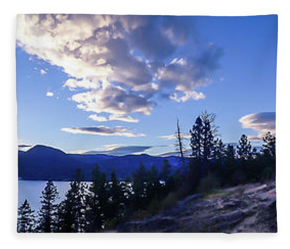 Lake Okanagan Fleece Blanket featuring the photograph Sunset Over Lake Okanagan by Phil And Karen Rispin