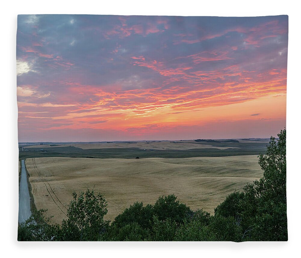 Photosbymch Fleece Blanket featuring the photograph Sunset over Teton Valley by M C Hood